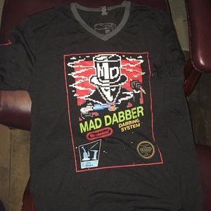 MAD DABBER - 710 420 MENS LARGE L FITTED V NECK Cozy Cotton Stretch Custom